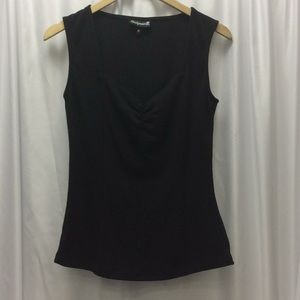 Black Sourpuss Sleeveless Top with Runched Chest